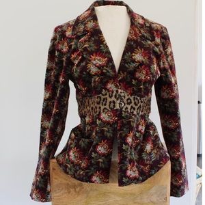 Nanette Lepore Velvet Blazer with Leopard